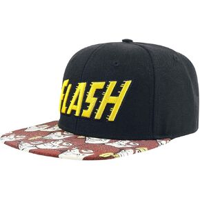 Bioworld Official Snapback- DC Comics Flash Halftone Snapback Hat مقاس واحد، أسود، مقاس واحد in Kuwait
