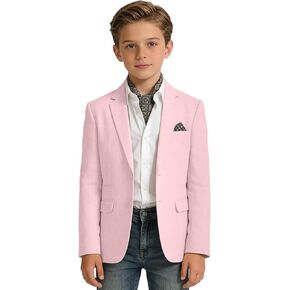 Linen Boy Suit Jacket Slim Fit Suits Blazer Boys Casual Sport Coat Boys' Linen Outfit for Wedding Homecoming Tux School in Kuwait