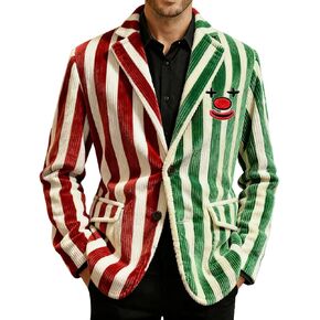 Mens Mardi Gras Jackets 2026 Corduroy Holiday Carnival Party Funny Graphic Button Blazer Holiday Prom Suit Outfits in Kuwait