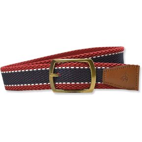 Brooks Brothers Mens Nylon Rubber Rounded Rectangle Buckle Striped Woven Belt, in Kuwait
