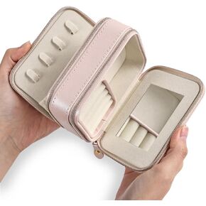 Greenfeather Jewelry Travel Case, PU Leather Travel Jewelry Organizer Box,Small Portable Jewellery Storage Holder for Women Rings Earrings Necklaces Bracelets，Valentine's Day Gift(BLUE) in Saudi Arabia