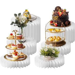 maytopia 6 Pcs Buffet Risers Food Display Risers with Mini Sign, Buffet Table Risers Display Stands Cake Stand Cylinder Stands for Party Dessert Jewelry Collectibles in Kuwait