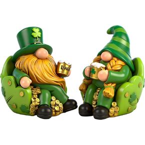 زينة عيد القديس باتريك جنوم 2 قطعة تماثيل راتنج هدايا داخلية قابلة للجمع ديكور عطلة لطيف للمنزل الجدول in Kuwait