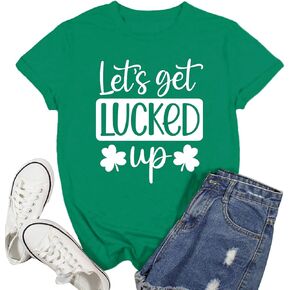St Patricks Day Shirt for Women Lucky Shamrock Paddy's Day Tshirt Irish Clover Tee Top in Saudi Arabia