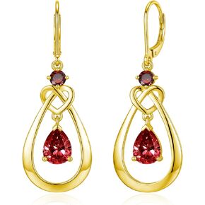 إنفينيتي الحب تتدلى الأقراط 925 الفضة الاسترليني الدمعة جوهرة المولد الأقراط الرافعة، عيد ميلاد الذكرى السنوية مجوهرات هدايا للمرأة زوجة أمي in Kuwait