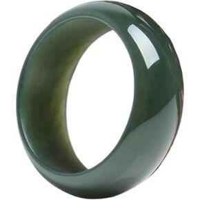 Natural Hetian Black Green Jade Rings Jadeite Jade Ring Male and Female Jade Ring Jade Gift Rings Men Women Real Jade (Ring Size : 9) in Kuwait