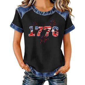 250th Anniversary USA Shirt for Women America 250 Merchandise 1776-2026 Patriotic American Flag Waffle Sweatshirt Top in Saudi Arabia