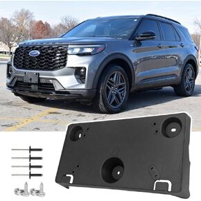 Front License Plate Frame for Ford Explorer 2025 2026 Front Bumper License Tag Plate Holder Mounting Bracket Replace # RB5Z17A385AA FO1068211 in Saudi Arabia