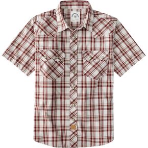 Dubinik® Pearl Snap Western Shirts for Men Short Sleeve Cowboy Plaid Shirts Men's Casual Shirt with 2 Pocket Vintage in Kuwait