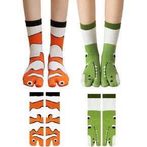 Triplewood 2 أزواج القط جرو سبليت تو Ainmal Tabi الجوارب الوجه بالتخبط الكاحل الجوارب مع أصابع منفصلة للنساء in Kuwait