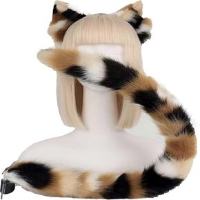 Cat Ears Headband:Cat Ears and Tail, Cat Noir Costume Halloween Headbands for Women，Cosplay Costume Set in Saudi Arabia