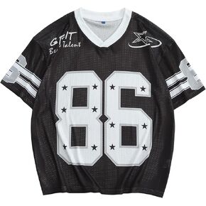 تي شيرت رجالي 86 جرافيك جيرسي Y2K Vintage فضفاض برقبة على شكل حرف V in Kuwait