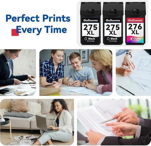 275XL 276XL بديل لحبر كانون 275 276 Canon 275 و276 خراطيش حبر XL تعمل مع PIXMA TR4720 TS3522 TR4700 TS3722 TS3500 TR4722 TS3720 TS3520 حبر الطابعة 3 عبوات (2 أسود و1 لون) in Kuwait