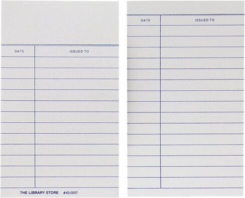 TLS Book Cards White - 2 Column With Date / Issued To - Medium Weight 100/pkg in Saudi Arabia