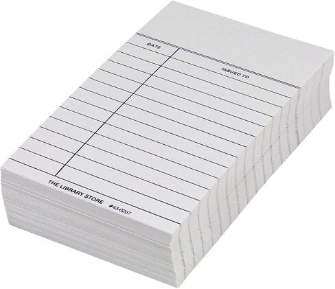 TLS Book Cards White - 2 Column With Date / Issued To - Medium Weight 100/pkg in Saudi Arabia