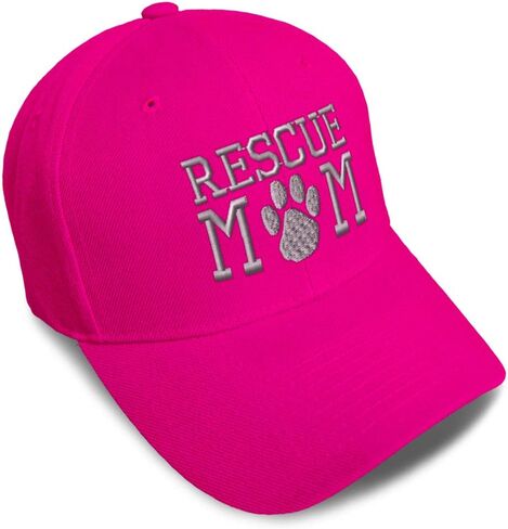 Baseball Cap Rescue Mom Dogs Cats B Embroidery Acrylic Dad Hats for Men & Women Strap Closure Hot Pink in Saudi Arabia