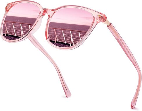 Myiaur Women's Polarized Sunglasses with Mirrored Lens & UV400 Protection - Trendy & Stylish Large Sun Glasses in Saudi Arabia