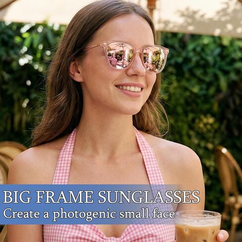 Myiaur Women's Polarized Sunglasses with Mirrored Lens & UV400 Protection - Trendy & Stylish Large Sun Glasses in Saudi Arabia