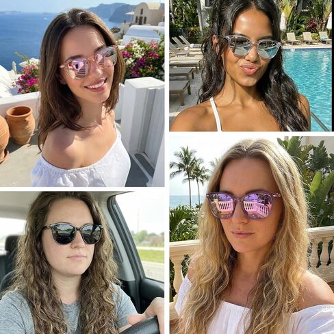 Myiaur Women's Polarized Sunglasses with Mirrored Lens & UV400 Protection - Trendy & Stylish Large Sun Glasses in Saudi Arabia