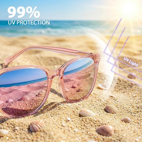 Myiaur Women's Polarized Sunglasses with Mirrored Lens & UV400 Protection - Trendy & Stylish Large Sun Glasses in Saudi Arabia