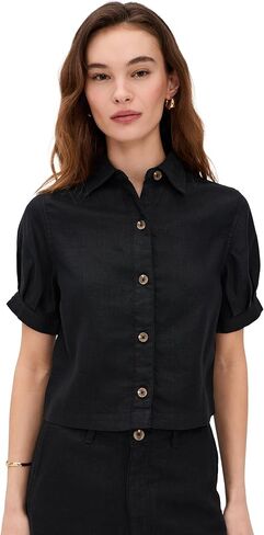 DL1961 Women's Puff Sleeve Montauk Linen Shirt in Saudi Arabia