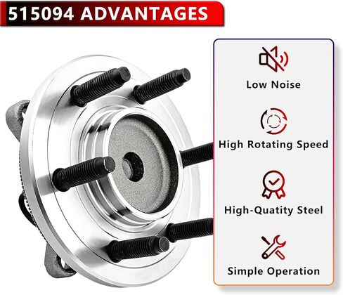 2pcs 515094 Front Left or Right Wheel Hub Bearing Assembly for Ford Expedition 2007-2012, for Lincoln Navigator 2007-2010, 6-Lug w/ABS, RWD Models Only in Saudi Arabia