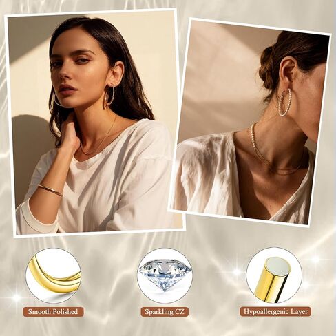 RIOSO 14 Pairs Small Stud Hoop Earrings Set for Women Gold Plated Hypoallergenic Multiple Piercing Stacks Huggie Hoops Pearl Dainty Lightweight Earring in Kuwait