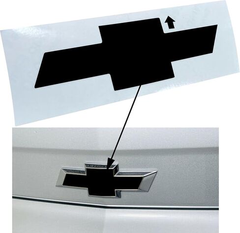 Rear Bowtie Emblem Overlay Decal - Fits 2010-2013 Camaro LS, LT, RS, SS - (Color: Gloss Black) in Saudi Arabia