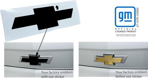 Rear Bowtie Emblem Overlay Decal - Fits 2010-2013 Camaro LS, LT, RS, SS - (Color: Gloss Black) in Saudi Arabia