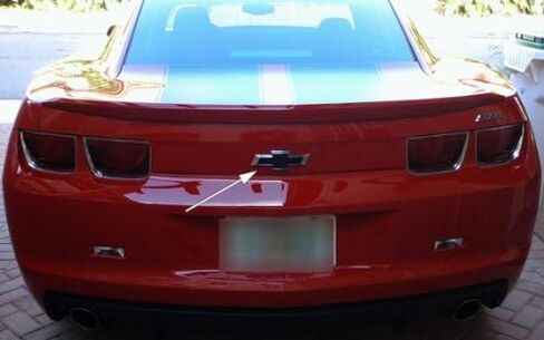 Rear Bowtie Emblem Overlay Decal - Fits 2010-2013 Camaro LS, LT, RS, SS - (Color: Gloss Black) in Saudi Arabia