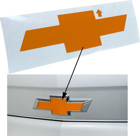 Rear Bowtie Emblem Overlay Decal - Fits 2010-2013 Camaro LS, LT, RS, SS - (Color: Gloss Black) in Saudi Arabia