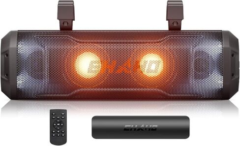 Ehaho 14.5 Inch UTV Sound Bar, Bluetooth Golf Cart Speakers [with RGB & Strobe Light] IP66 Waterproof ATV Speaker System, SXS SoundBar Compatible with Polaris RZR CFmoto Zforce Can-Am in Kuwait
