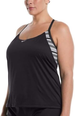 Nike Black Striped Tankini Top in Saudi Arabia