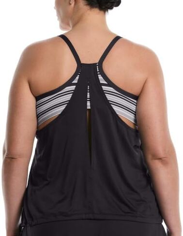 Nike Black Striped Tankini Top in Saudi Arabia