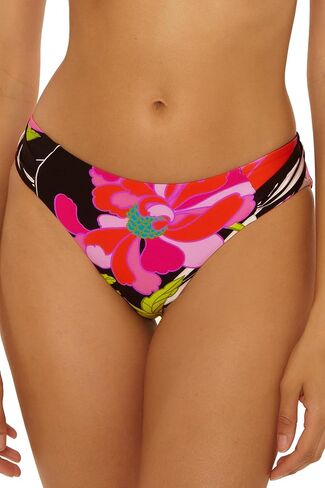 Trina Turk Women's Bougainvillea Tab Side Hipster Bikini Bottom, Floral Print, Cheeky Coverage, Swimwear Separates for Women in Saudi Arabia