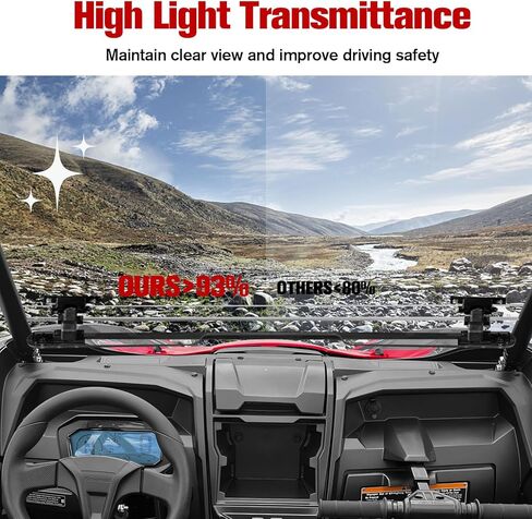 Flip Windshield for Kawasaki Teryx KRX, 3-In-1 Scratch Resistant Front Full Windshield Polycarbonate Windscreen for Kawasaki Teryx KRX KRX4 1000 2020-2025 Accessories, Multi-Stage Design in Kuwait