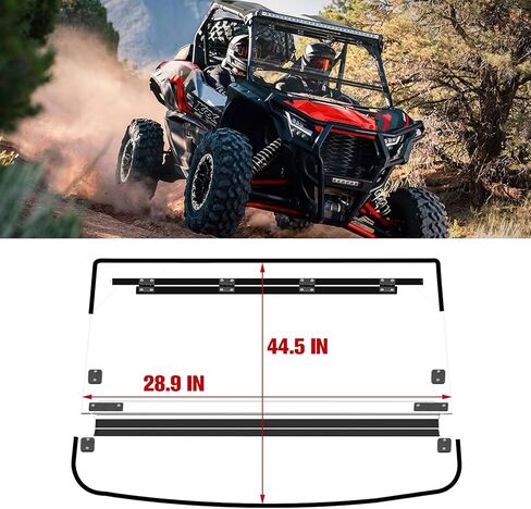 Flip Windshield for Kawasaki Teryx KRX, 3-In-1 Scratch Resistant Front Full Windshield Polycarbonate Windscreen for Kawasaki Teryx KRX KRX4 1000 2020-2025 Accessories, Multi-Stage Design in Kuwait