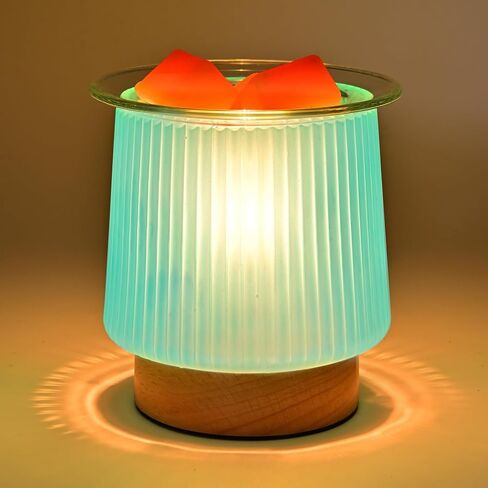 جهاز تسخين الشمع الزجاجي مع تسخين المصباح، تصميم زجاجي سماوي أنيق، يذوب كتل الشمع بسرعة، يطلق عطرًا طويل الأمد، موقد شمع مثالي وإضاءة ليلية لهدايا ديكور المطبخ المنزلي in Kuwait