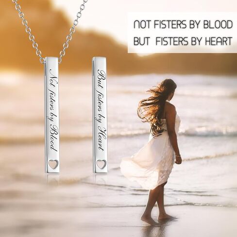 Sister Necklace for Women Silver Best Friend Friendship Bar Necklace Bestie Pendant with 18+2 Inches Chain Friendship Jewelry Gifts for Birthday Christmas Graduation in Kuwait