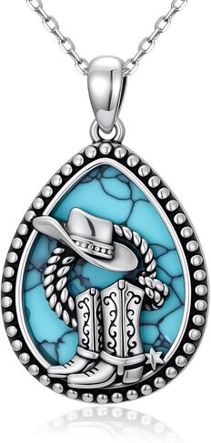 القلائد الفيروزية للنساء 925 فضة الفيروز قلادة بوهو قلادة راعية البقر مجوهرات هدايا عيد ميلادها عيد الحب in Kuwait