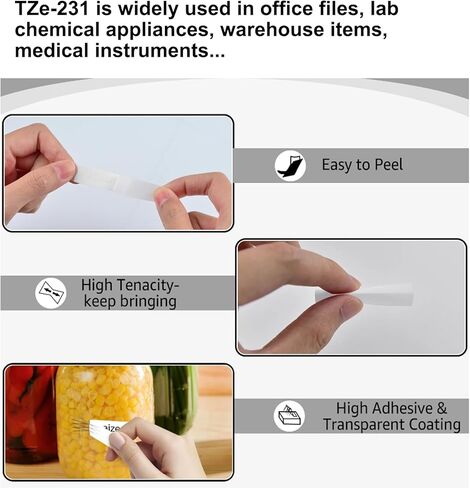 TZe-251 24 مم 0.94 بديل أبيض مصفح لشريط الملصقات P-Touch TZe251 TZ-251 أسود على أبيض 1 بوصة شريط TZe Tz يعمل لـ PT-D600 PT-D610BT PTP700 PTP710BT، 4 عبوات in Kuwait
