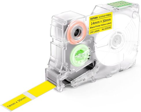 SUPVAN G15M Series Die-Cut Thermal Transfer Labels, 0.55'' W × 1.96'' L, 140 Labels/Roll, Waterproof, High Temperature Resistant & Non-Fading Labels for Outdoors & Indoor, Black on White in Kuwait