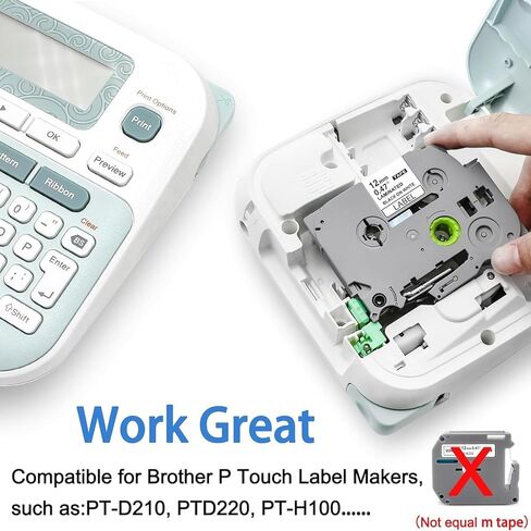 3-Pack Tz Tape 12mm 0.47 Laminated White Replace for Brother TZ 0.13-0.47 3.5-12mm Label Maker Refills TZe-231 TZe231, for P Touch PT-H100 PT-D210 PT1750 PT-1090, PT-D400, Black on White in Kuwait