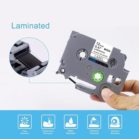 3-Pack Tz Tape 12mm 0.47 Laminated White Replace for Brother TZ 0.13-0.47 3.5-12mm Label Maker Refills TZe-231 TZe231, for P Touch PT-H100 PT-D210 PT1750 PT-1090, PT-D400, Black on White in Kuwait
