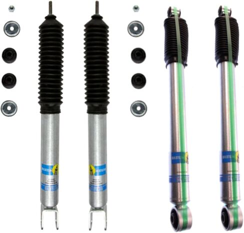 Bilstein 5100 Series 24-185950 24-186636 مجموعة من الصدمات الأمامية والخلفية تناسب 1999 2006 Silverado 1500 Sierra 1500 4WD مع رفع أمامي 4-6 بوصة ورفع خلفي 3 بوصة - تصميم أحادي الأنبوب، أداء خالٍ من البهتان in Saudi Arabia