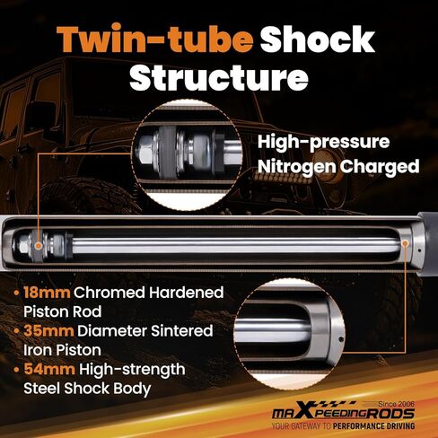 maXpeedingrods 0-1" Rear Shock Absorbers for Jeep Wrangler JL 4WD 2018-2024, G1 Version in Saudi Arabia