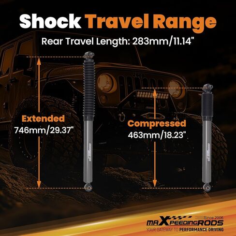 maXpeedingrods 0-1" Rear Shock Absorbers for Jeep Wrangler JL 4WD 2018-2024, G1 Version in Saudi Arabia