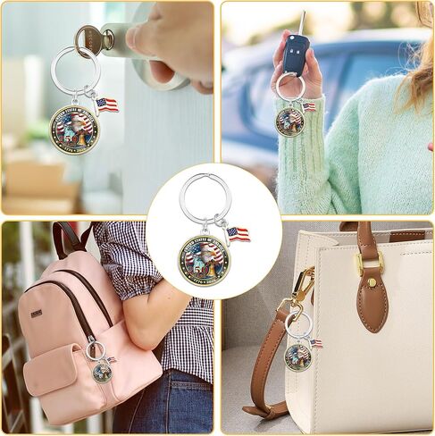 USA 250th Anniversary Merchandise Keychain, Commemorative Keychain, American Semi-quincentennial Metal Key Ring with Flag Charm, Patriotic Celebration Gift for Men Women in Saudi Arabia
