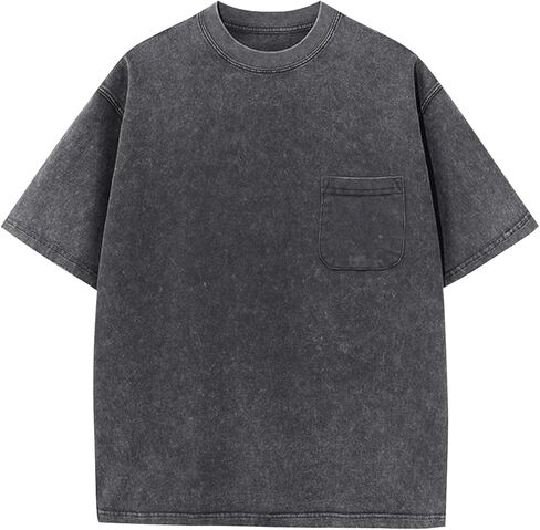 Flygo Boys Girls 3 Pack Cotton Tshirts Unisex Kids Acid Wash Crewneck Basic Tees Summer Vintage Short Sleeve Plain Tops 5-14Y in Saudi Arabia