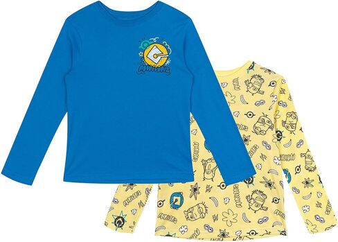Minions 2 Pack Long Sleeve T-Shirts Toddler to Big Kid Sizes (2T - 10-12) in Saudi Arabia